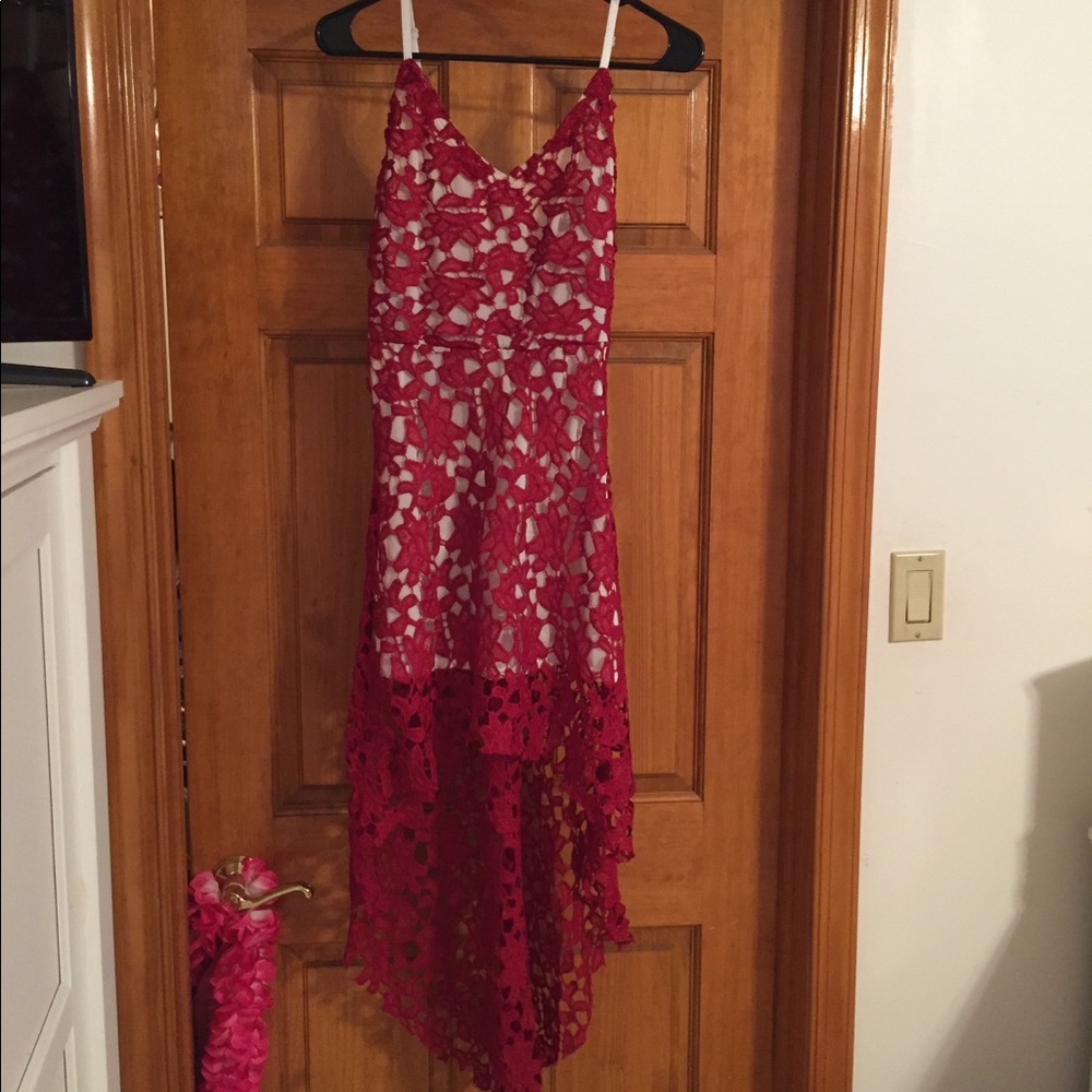 Ivrose red high-low strappy dress